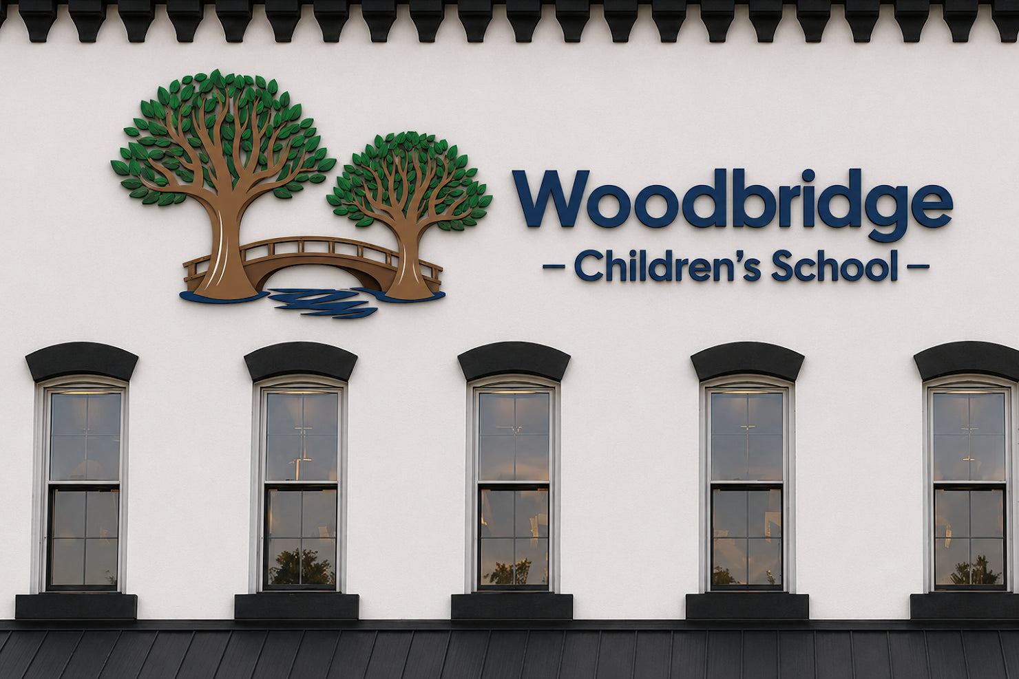 Custom Fabricated Stainless Steel Sign (non-lit) for Wood Bridge Children