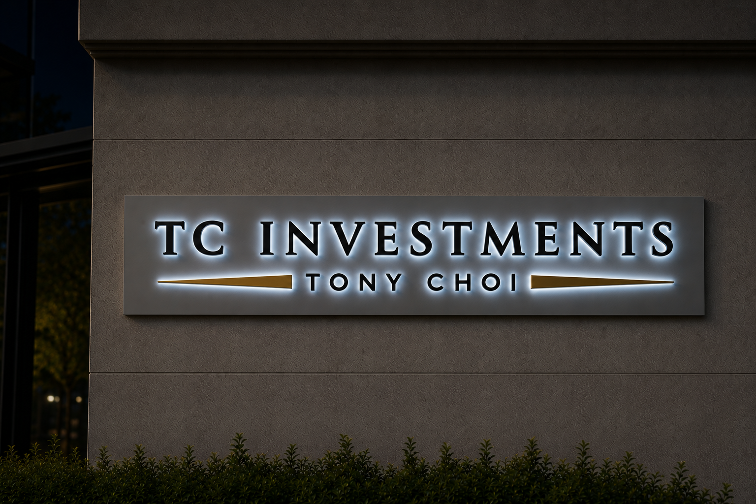 Custom 3D Metal Backlit Sign with Backboard for TONY CHOI