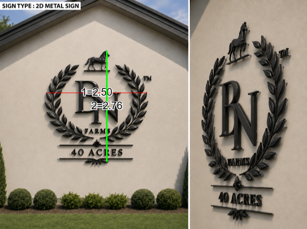 Custom Fabricated Metal Non-lit Letters Sign for Anita Holmes