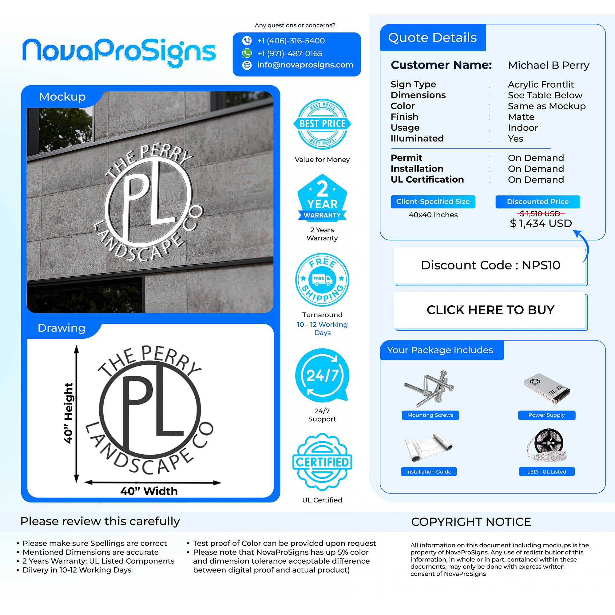 CUSTOM SIGNS FOR Michael B Perry