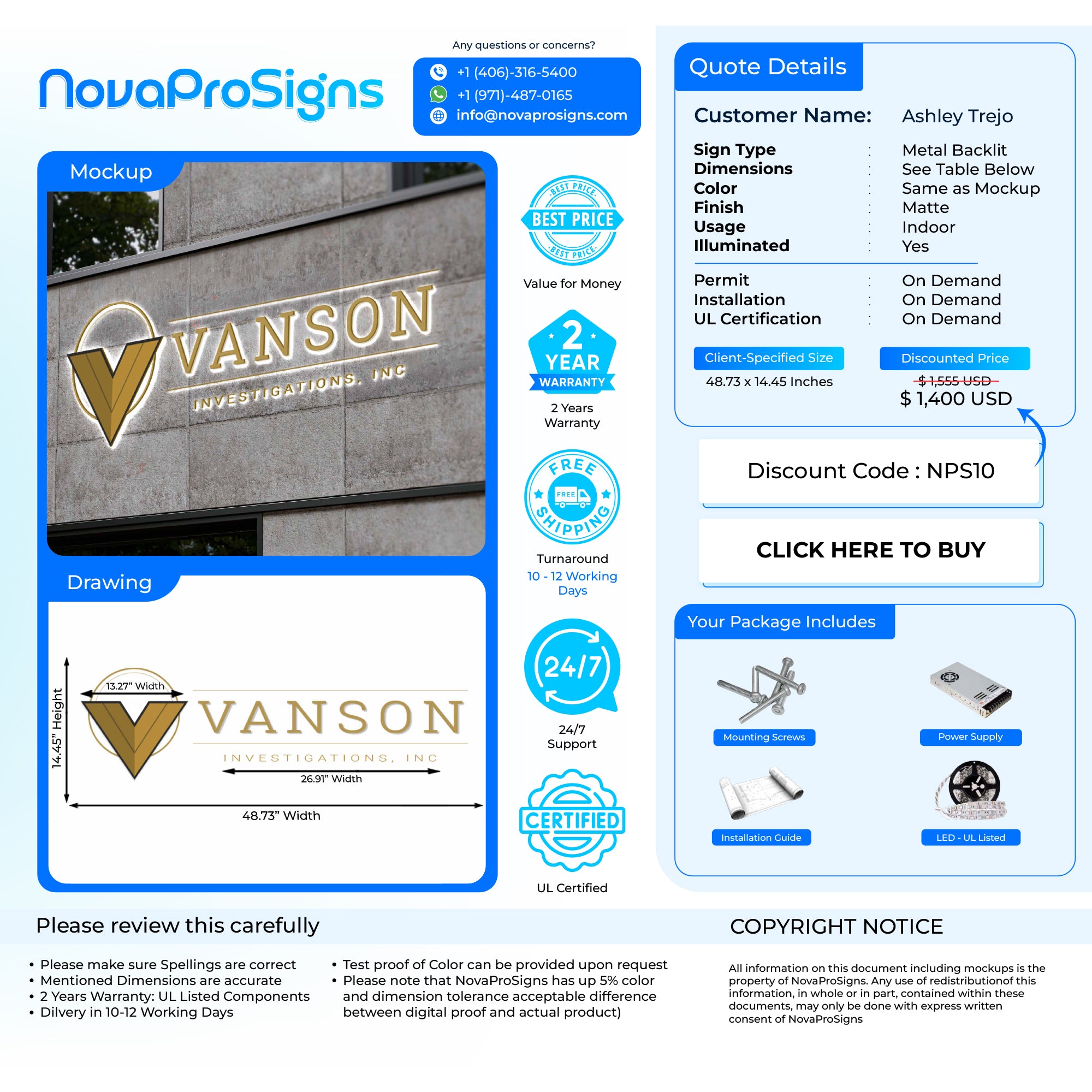 CUSTOM SIGNS FOR Ashley Trejo