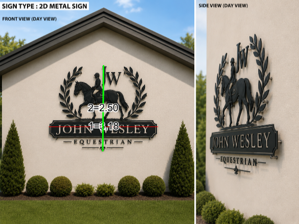 Custom Fabricated Metal Non-lit Letters Sign for Anita Holmes