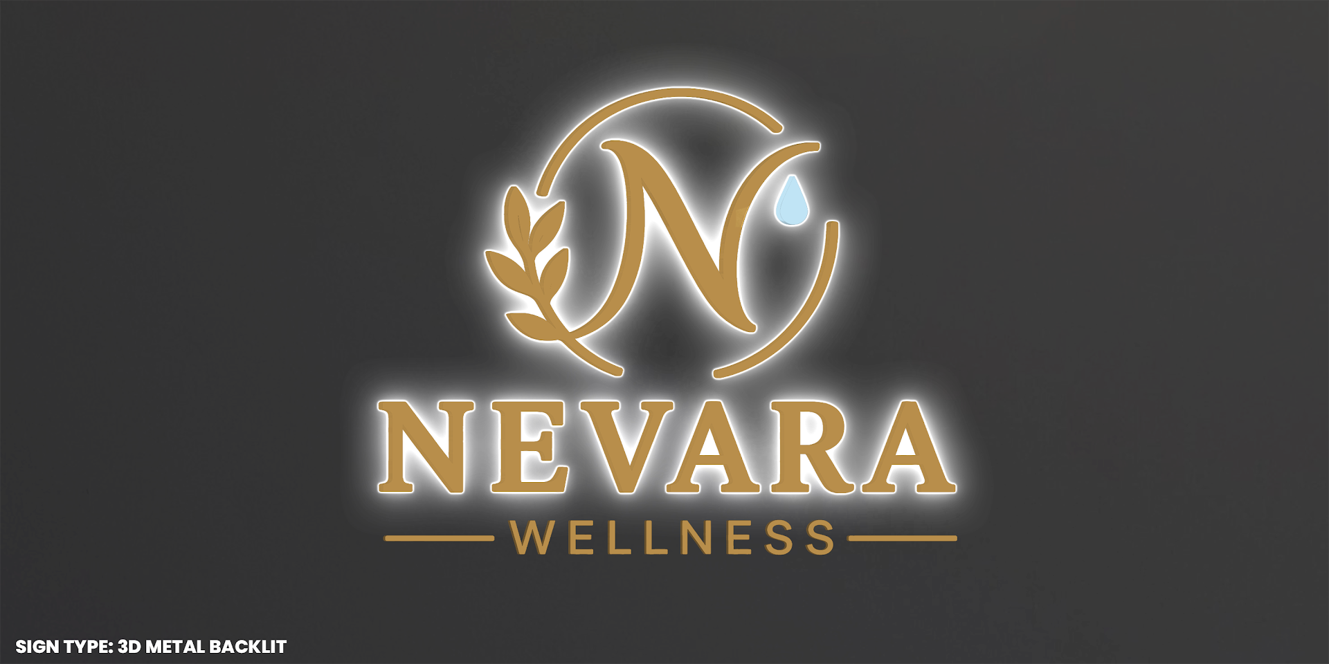 Custom 3D Metal Backlit Sign for Muaaz