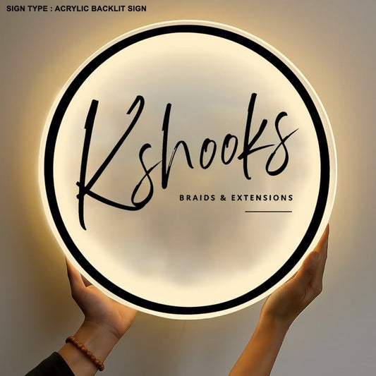 Custom Acrylic backlit Sign for Krystal Shooks - Nova Pro Signs