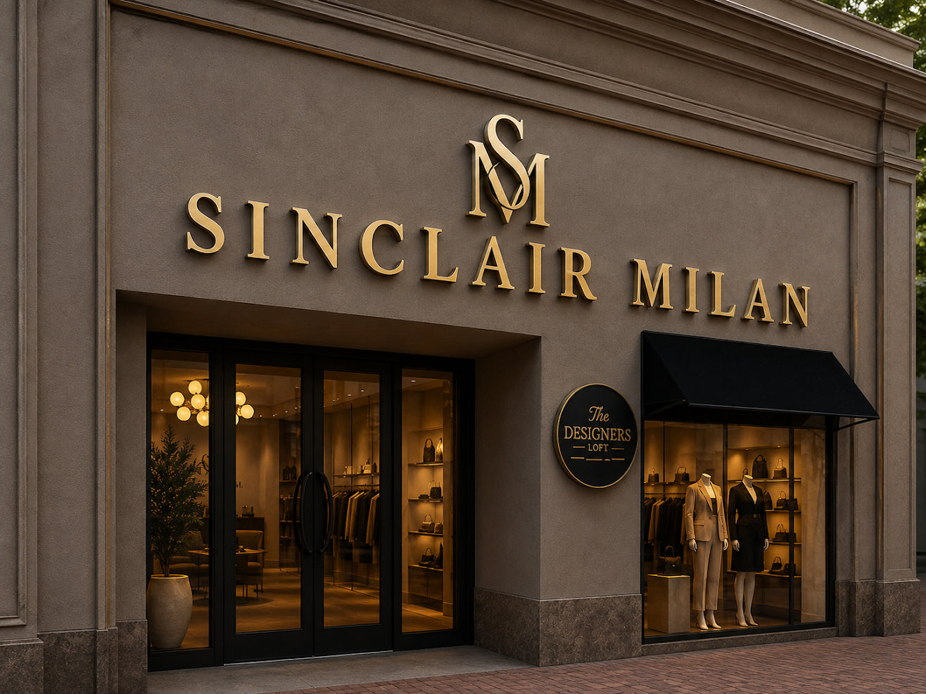 Custom Fabricated Non-lit Metal Sign with GOLD FINISHED for SINCLAIR MILAN with 50% DEPOSIT