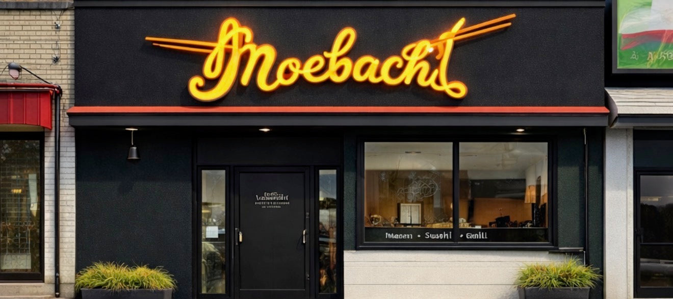 Custom Fabricated Front-Lit Channel Letter Sign for MOEBACHI