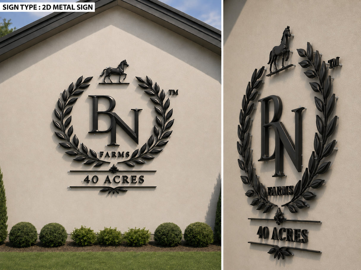 Custom Fabricated Metal Non-lit Letters Sign for Anita Holmes