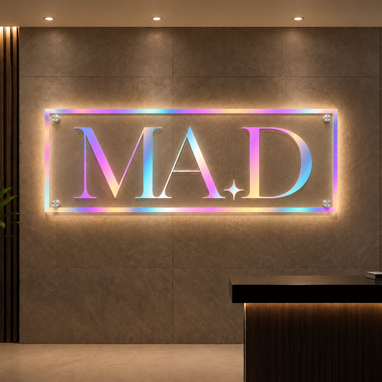 Custom Acrylic backlit Sign for Madison Reillo