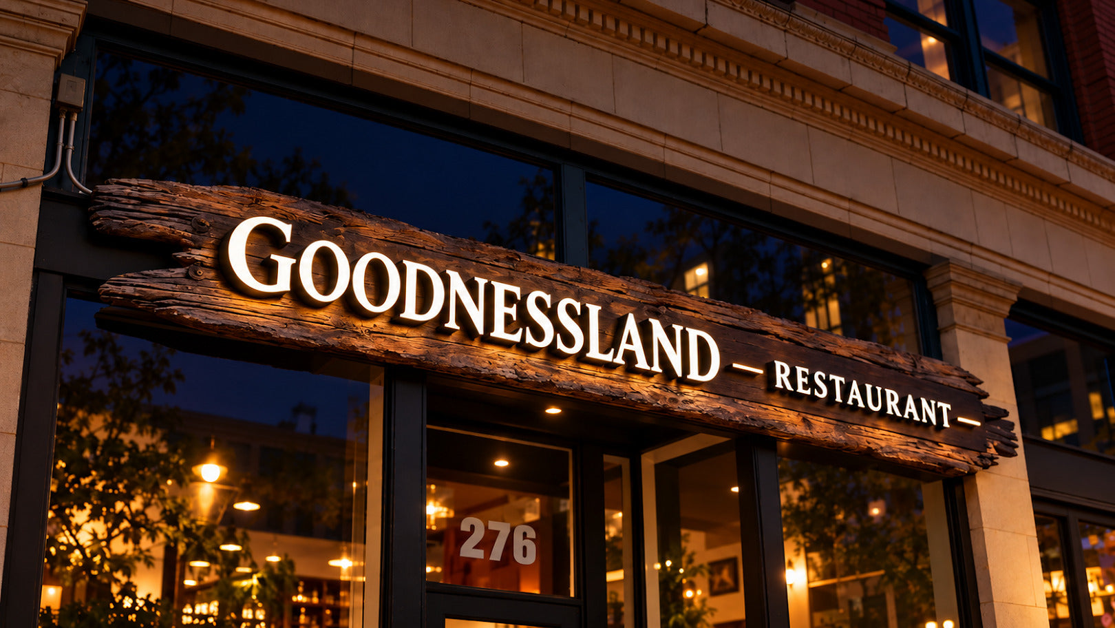 Custom 3D Frontlit Channel Sign for GOODNESSLAND Restaurant