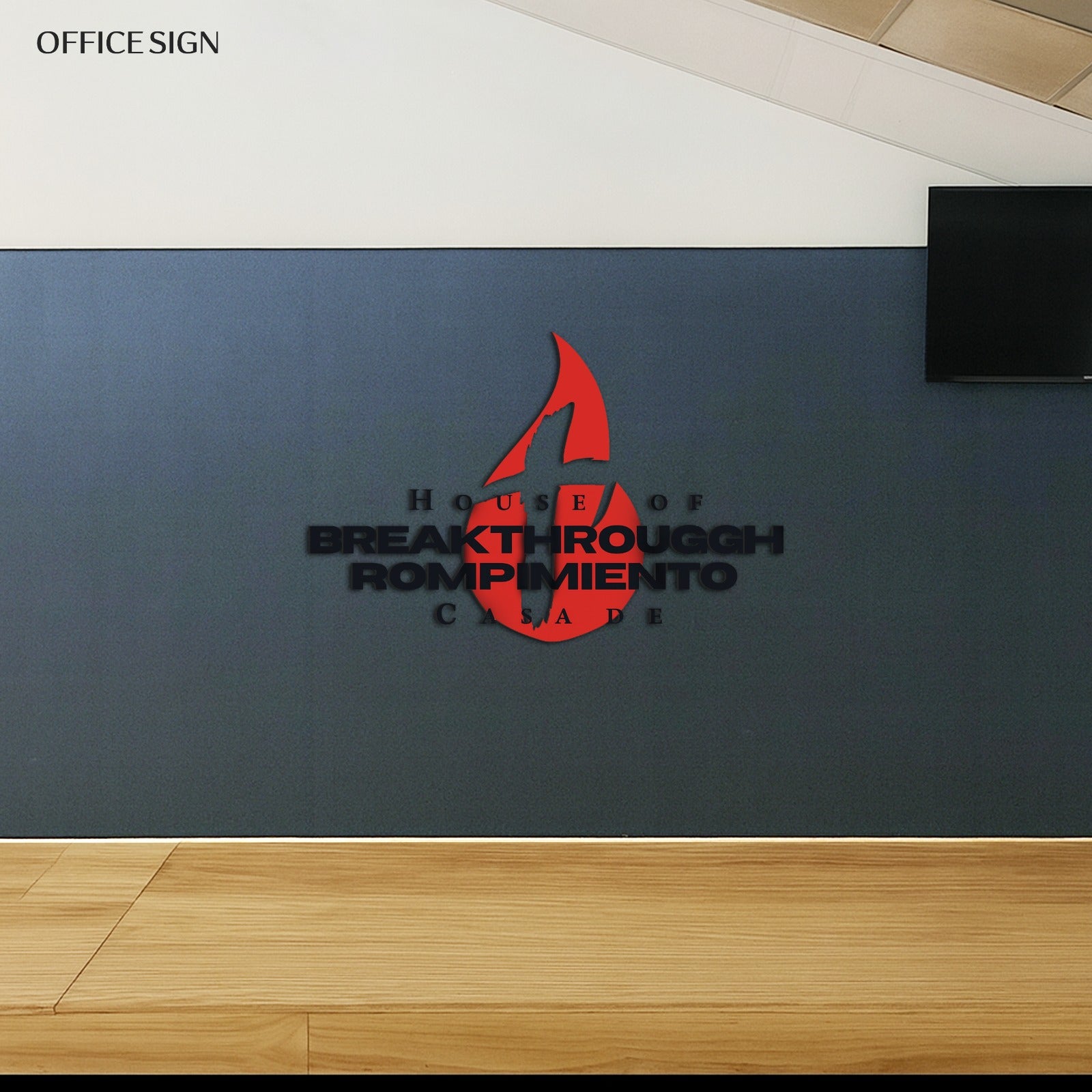 Custom Acrylic Office Sign For Rafel Andino