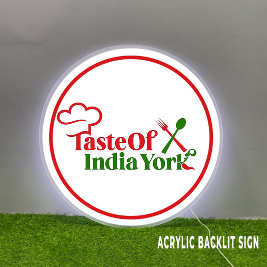 Custom Acrylic backlit Sign for Taste of India York - Nova Pro Signs