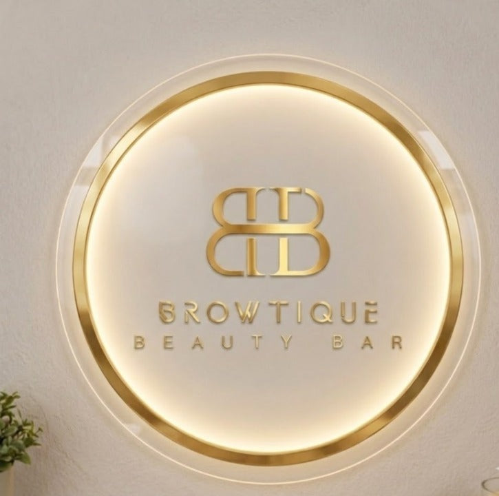 Custom Acrylic backlit Sign (with Raised letters) for Trey Brows - Nova Pro Signs