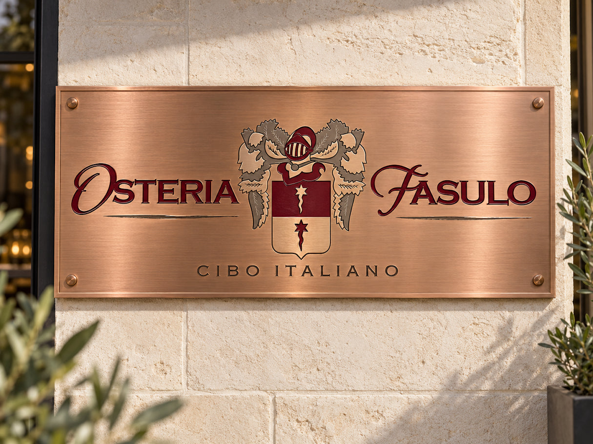 Custom 5MM Copper Panel Sign for Leonardo