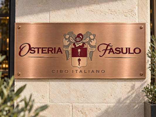 Custom 5MM Copper Panel Sign for Leonardo