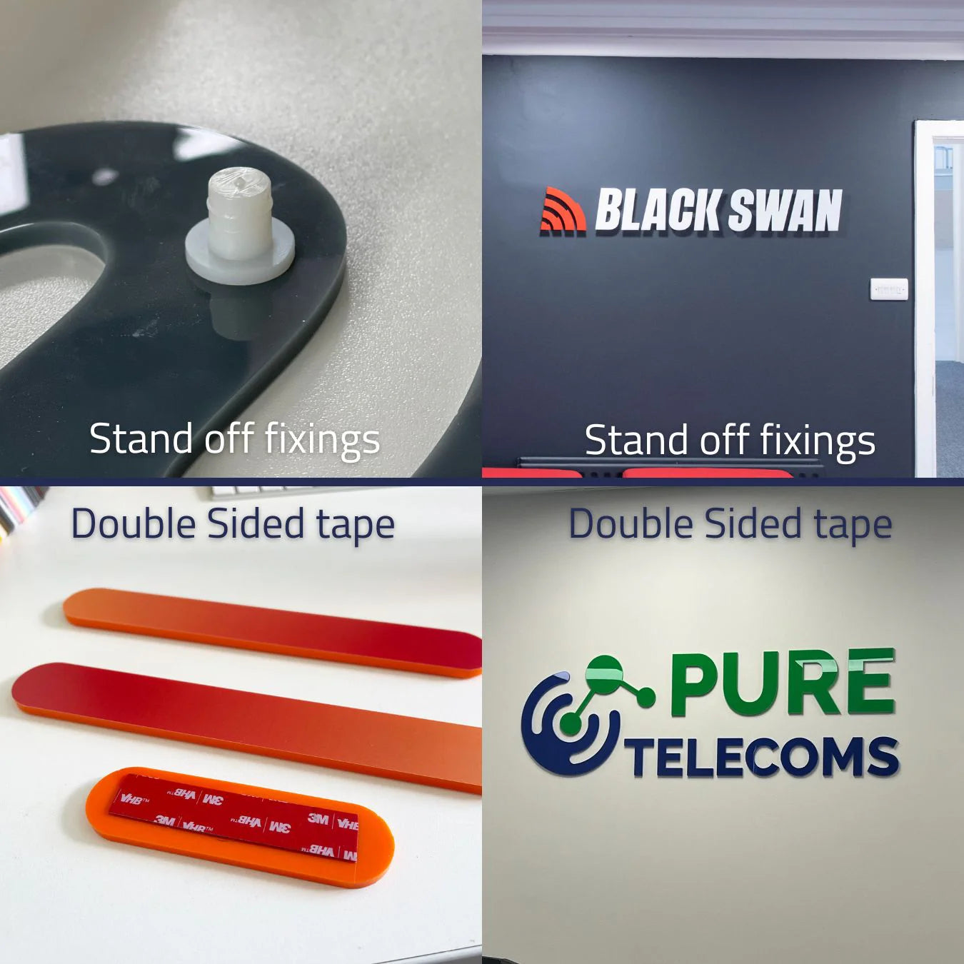 3D Acrylic Logo Wall Sign Standard Colours - Nova Pro Signs