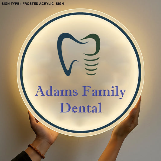 Custom Acrylic backlit Sign for John C Adam