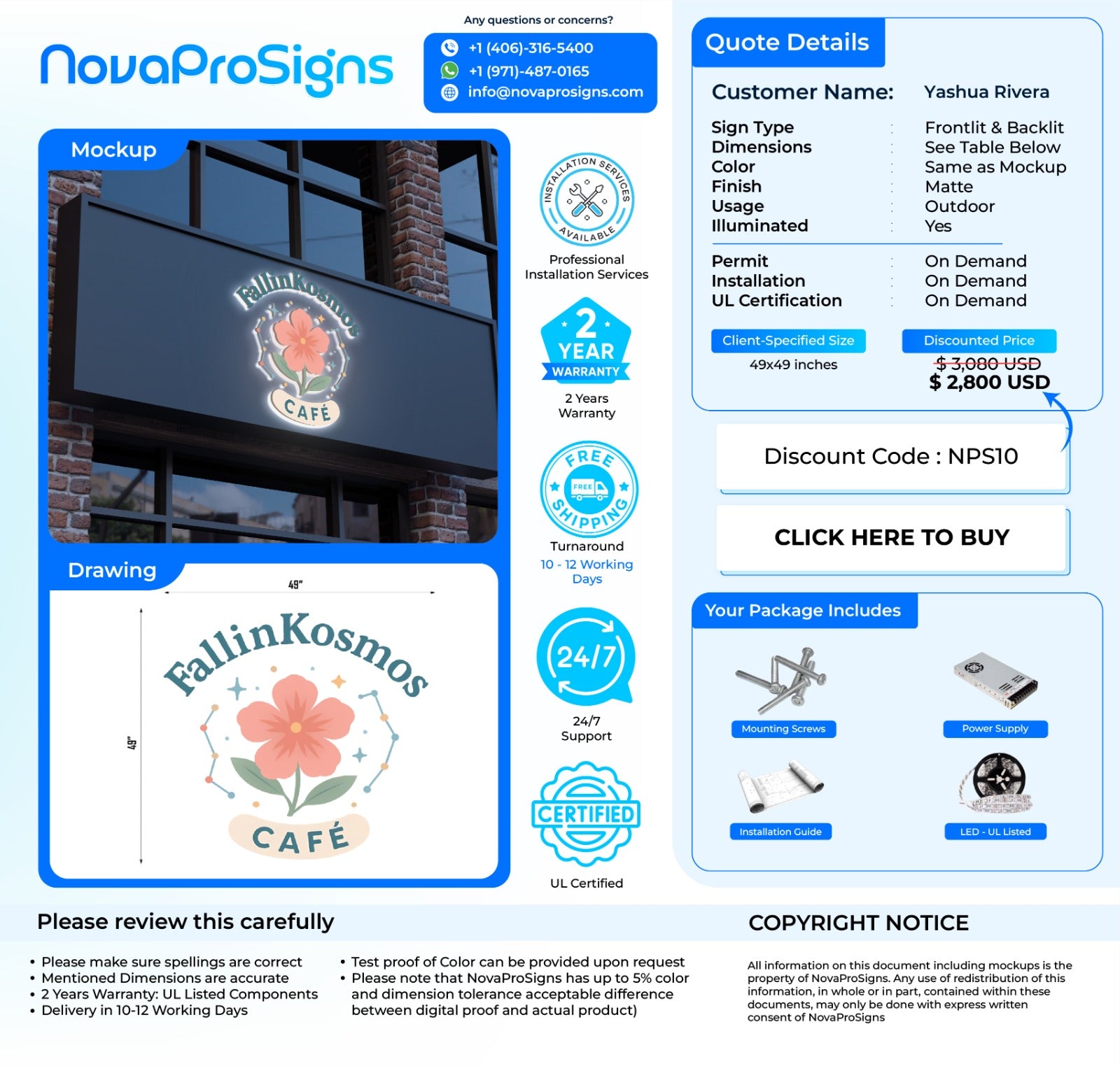 Custom Storefront Signs For Yashua