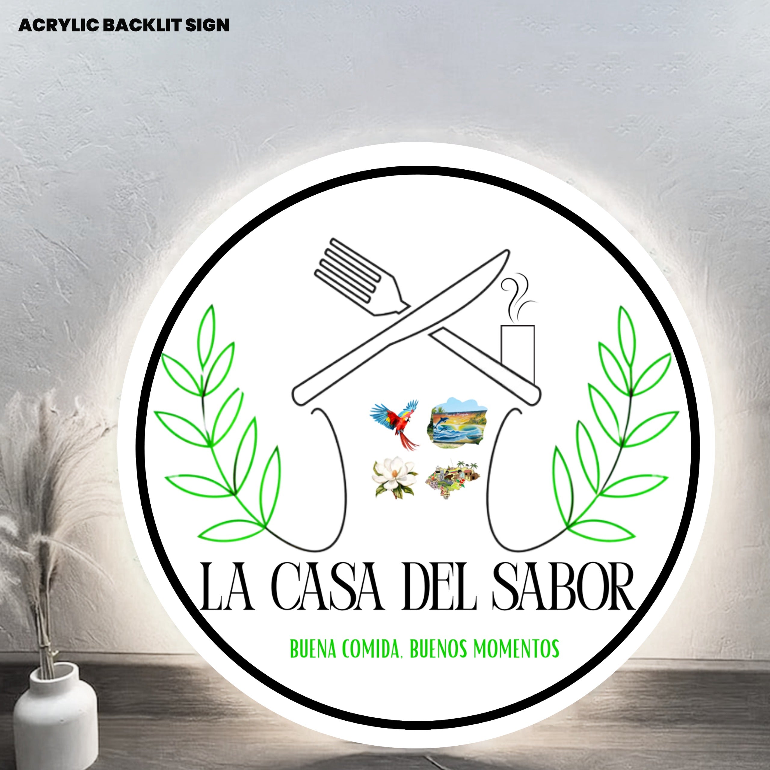 Custom Acrylic backlit Sign for La Casa Del Sabor - Nova Pro Signs