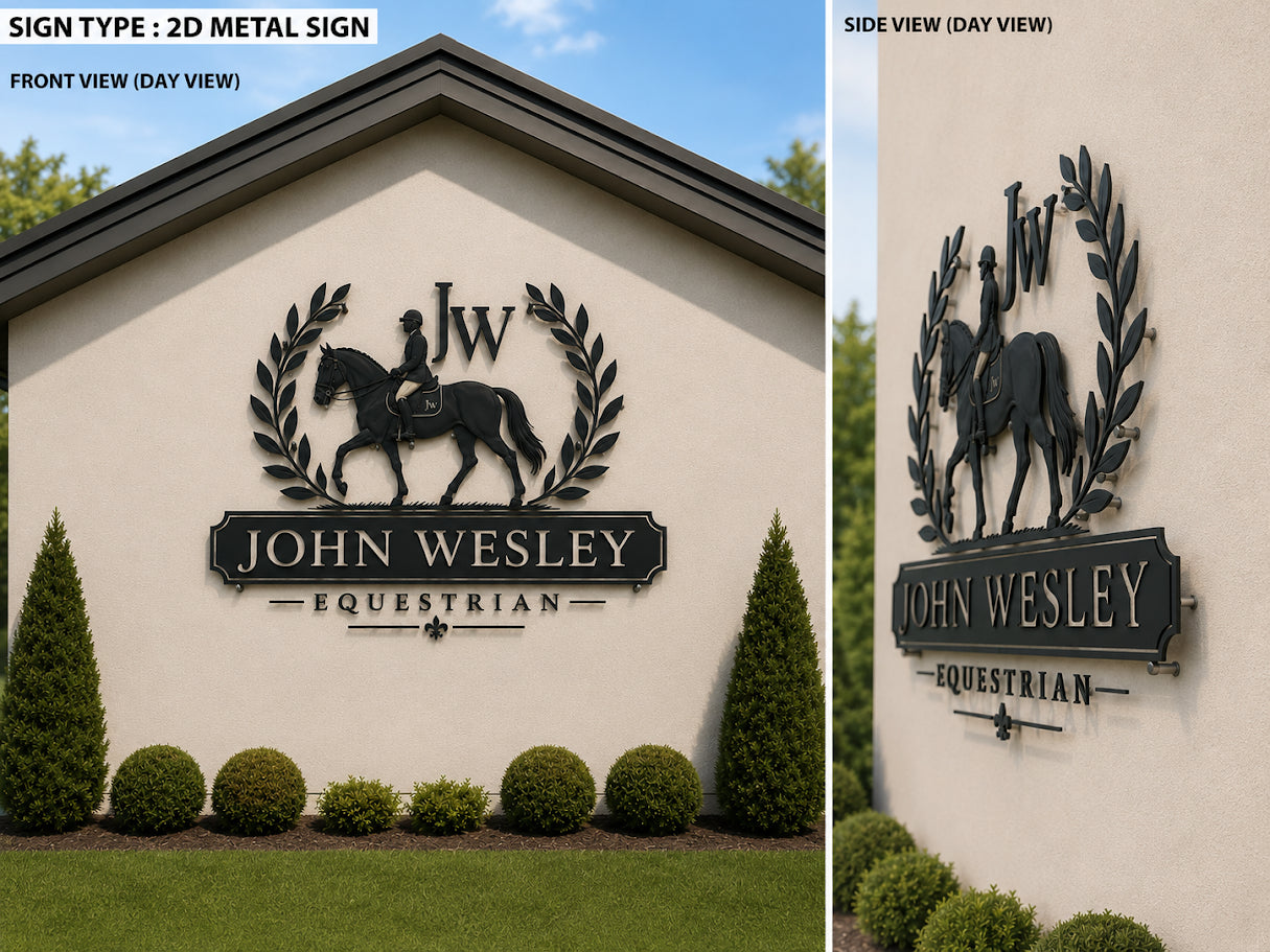 Custom Fabricated Metal Non-lit Letters Sign for Anita Holmes