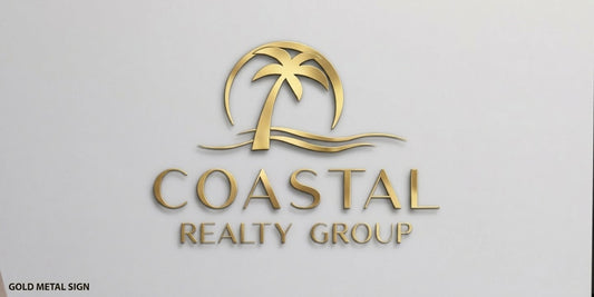 Custom Fabricated Gold Metal Sign (non-lit) For Coastal Realty Group - Nova Pro Signs