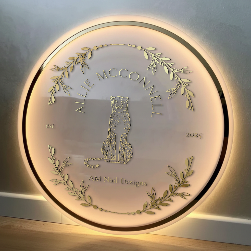 Custom Acrylic backlit Sign for Pamela Ladner - Nova Pro Signs