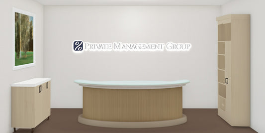 Custom 3D Metal Backlit Sign of Private Management Group - Nova Pro Signs