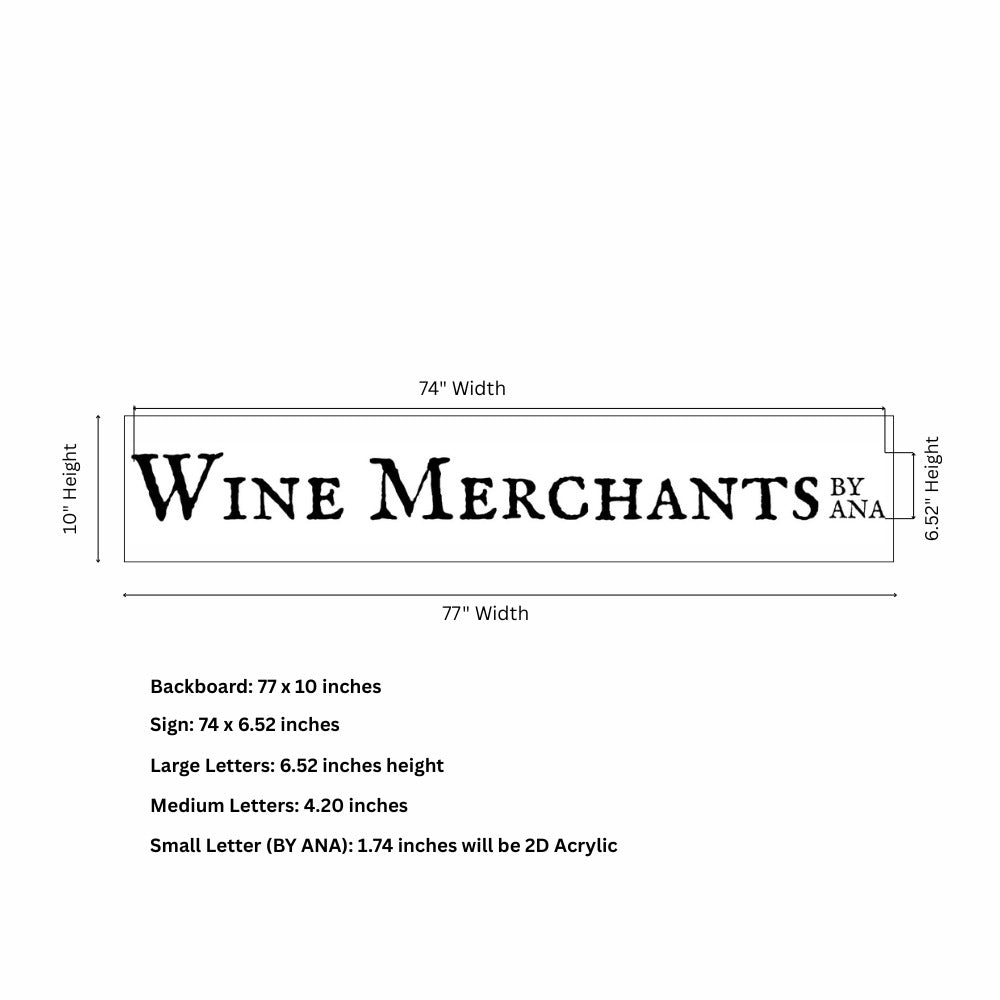 Custom Signage for Anna Castellani for Wine Merchant