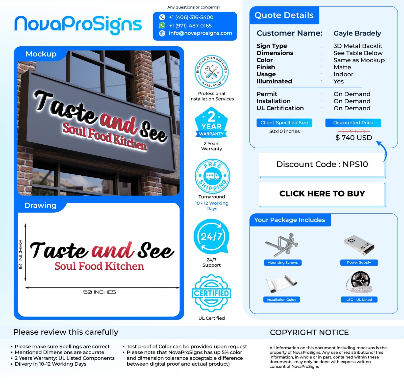 Custom Storefront Signs For Gayle Bradley