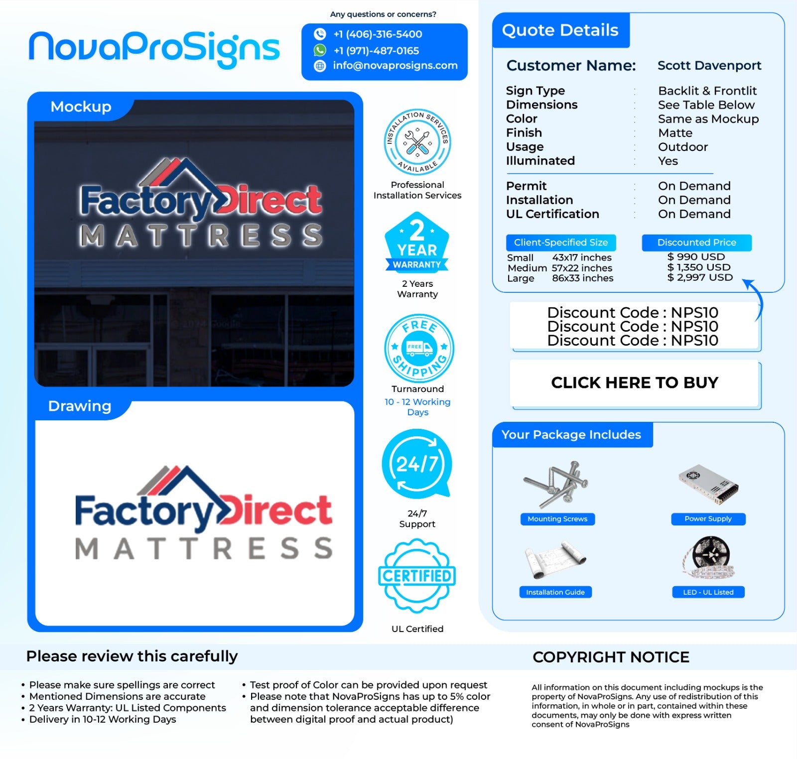Custom Storefront Signs For Scott Davenport