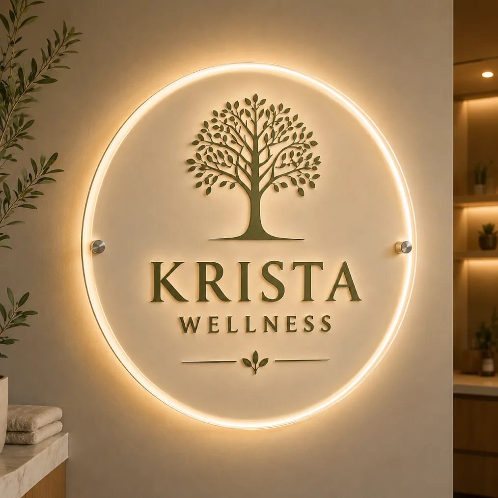Custom Acrylic backlit sign with Backboard for Gita