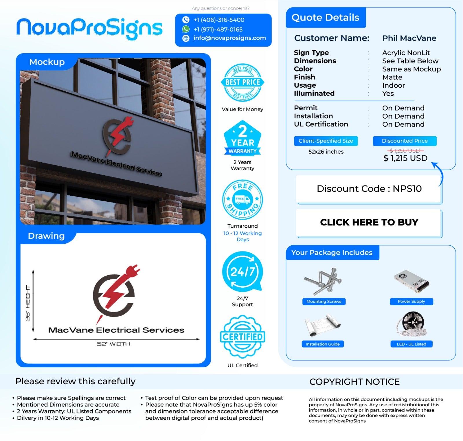 Custom Storefront Signs For Phil Macvane