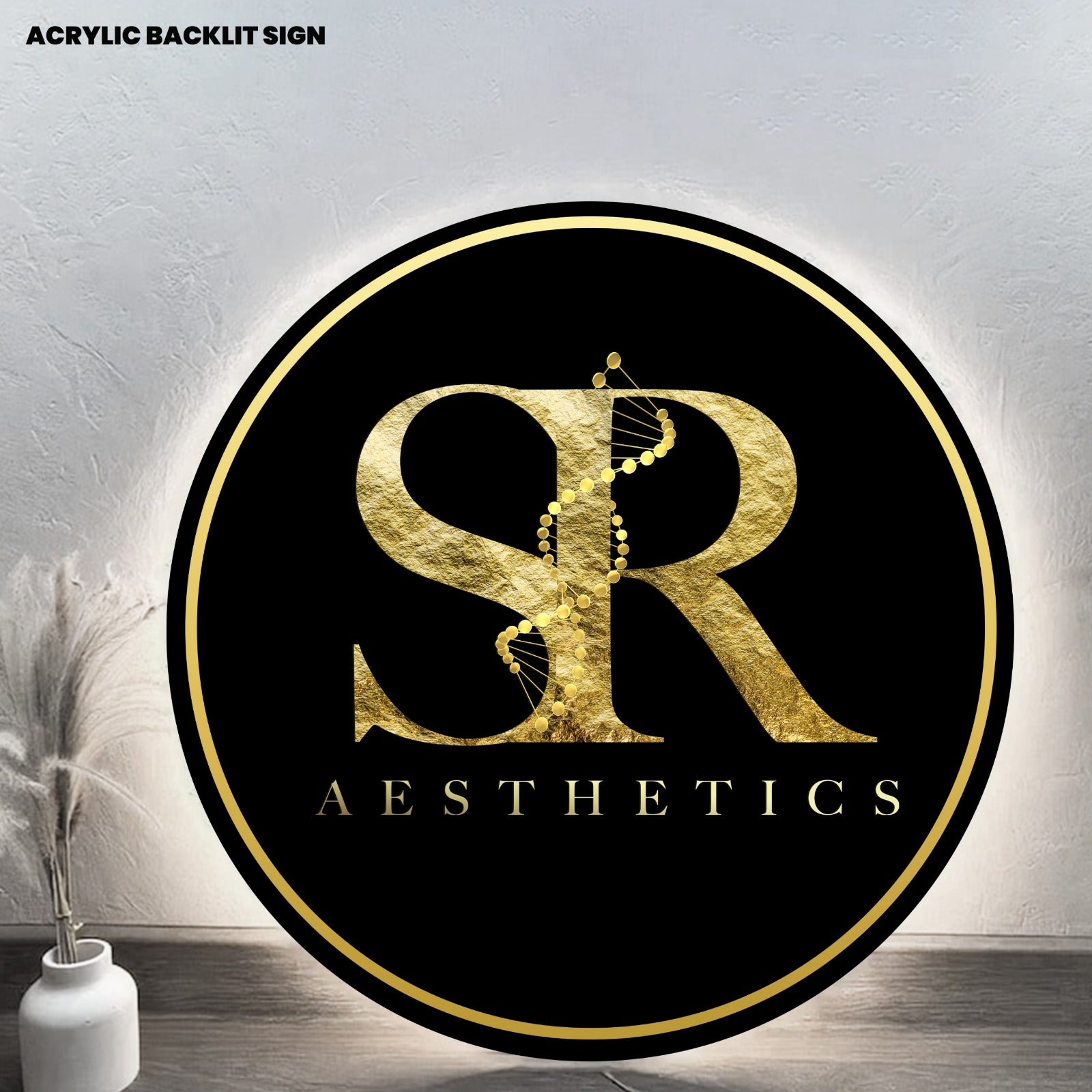Custom Acrylic backlit Sign for SR Aesthetics - Nova Pro Signs
