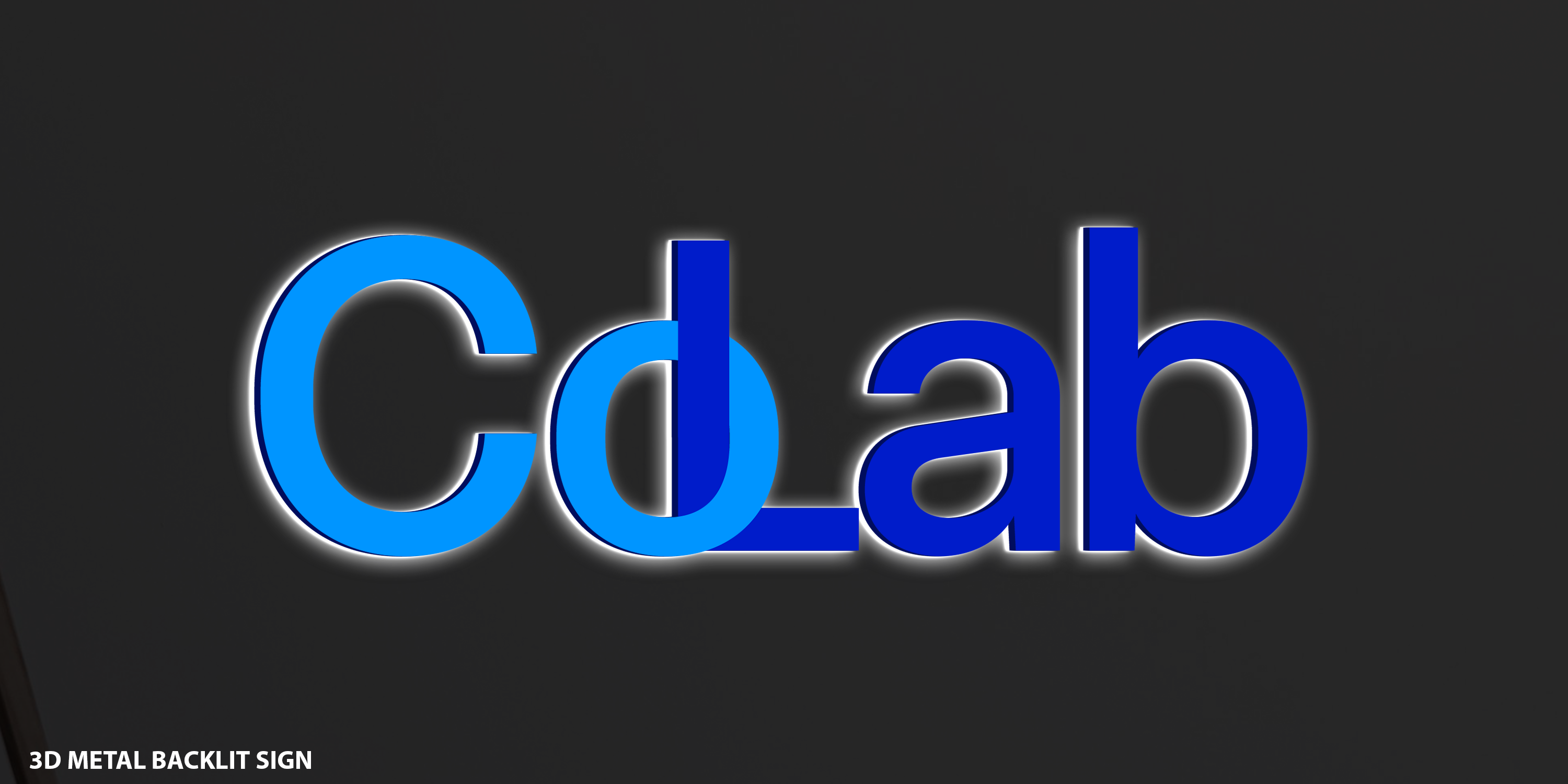 Custom 3D Metal Backlit Sign for Kelsey Clark