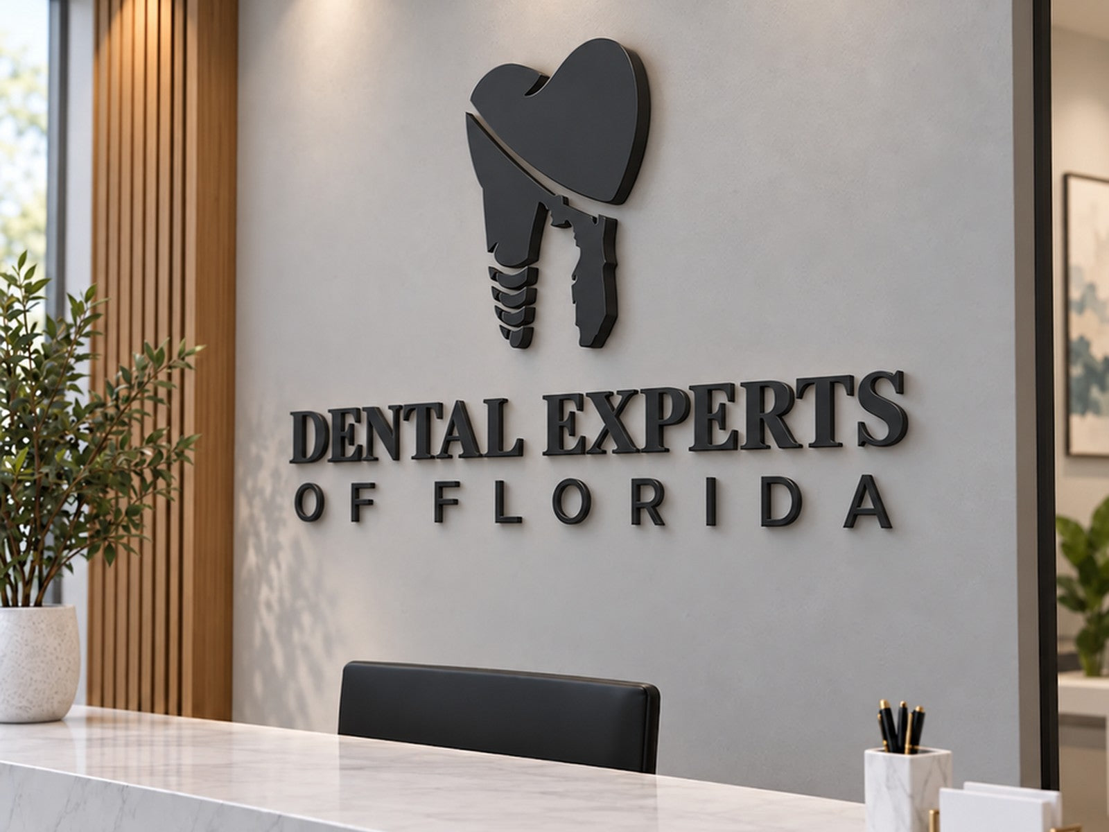 Non-lit metal letters for Dental Experts of Florida