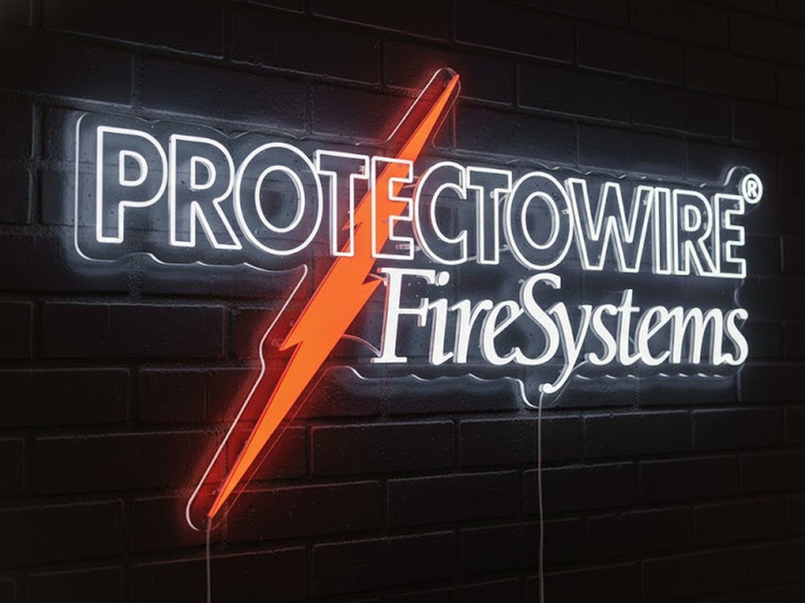 LED neon sign for Protectowire Fire Systems