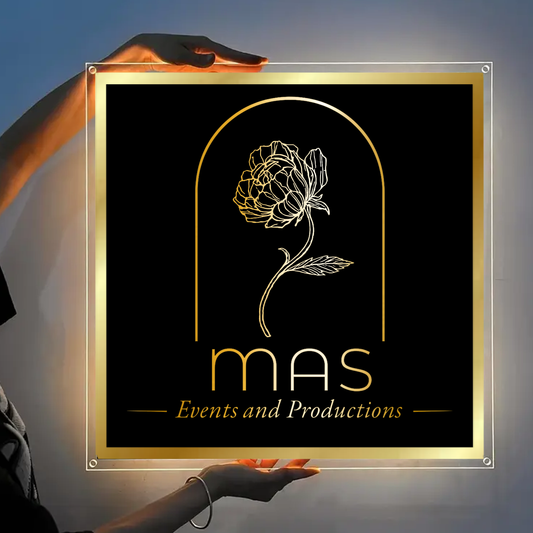 Custom Acrylic backlit Sign for Monica Mas