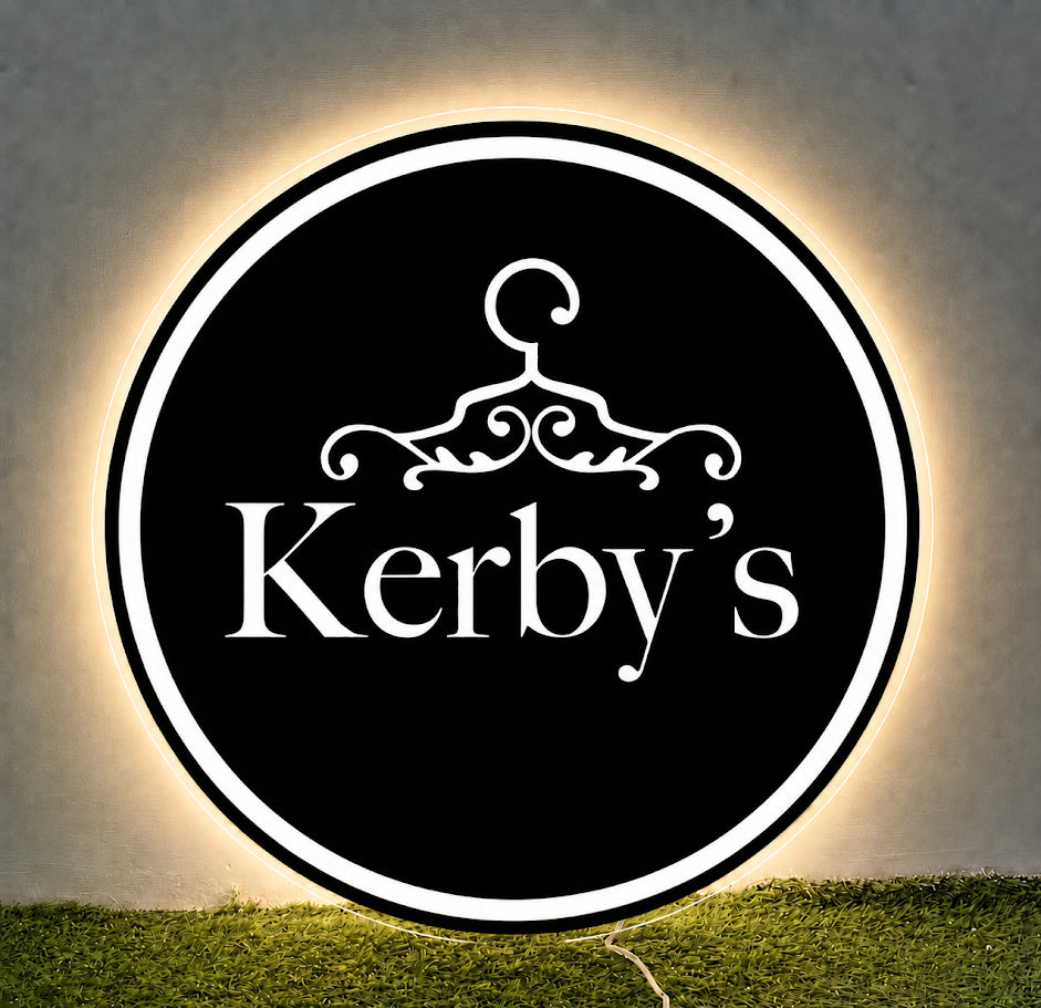 Custom Acrylic backlit sign - uv printed for Kerby Andres