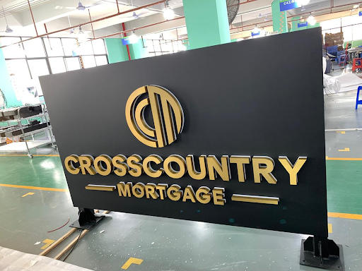 Custom Double Sided Metal Backlit Sign for Cross Country Mortgage with 50% Remaining